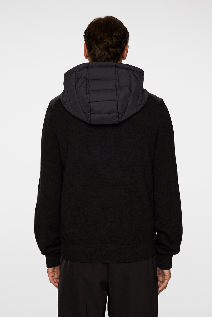 stickad hybridjacka med thorn hood
