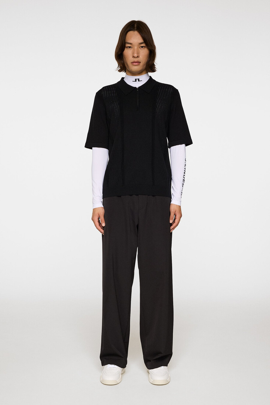 remy structure zip stickad polo