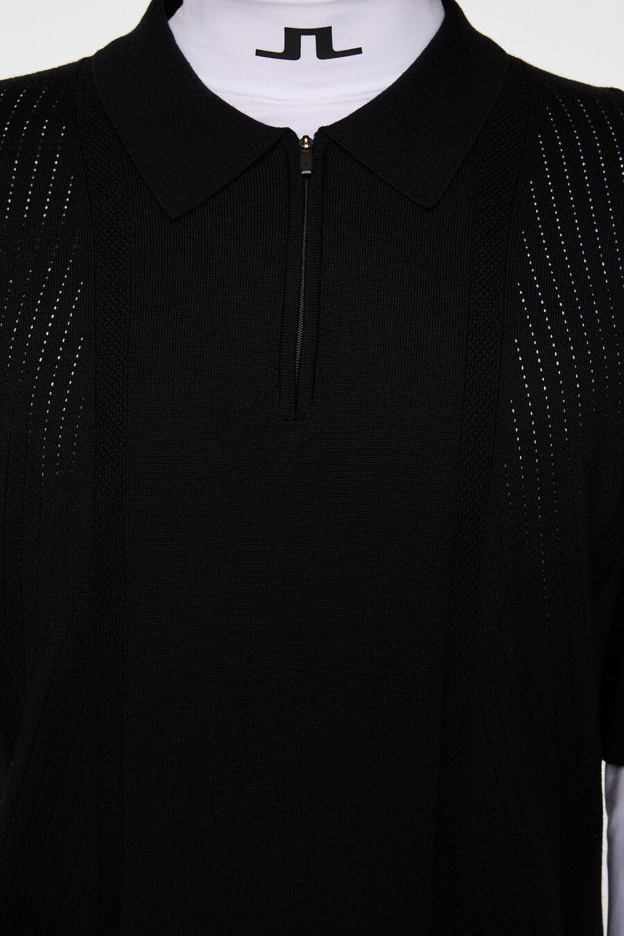 remy structure zip stickad polo