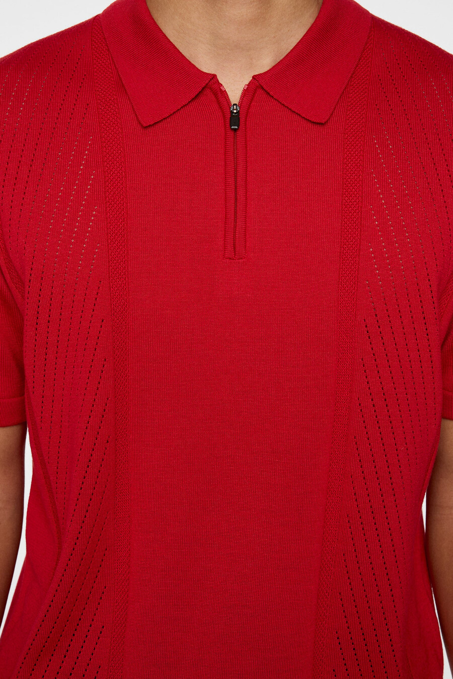 remy structure zip stickad polo