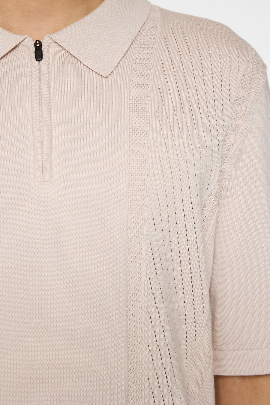 remy structure zip stickad polo