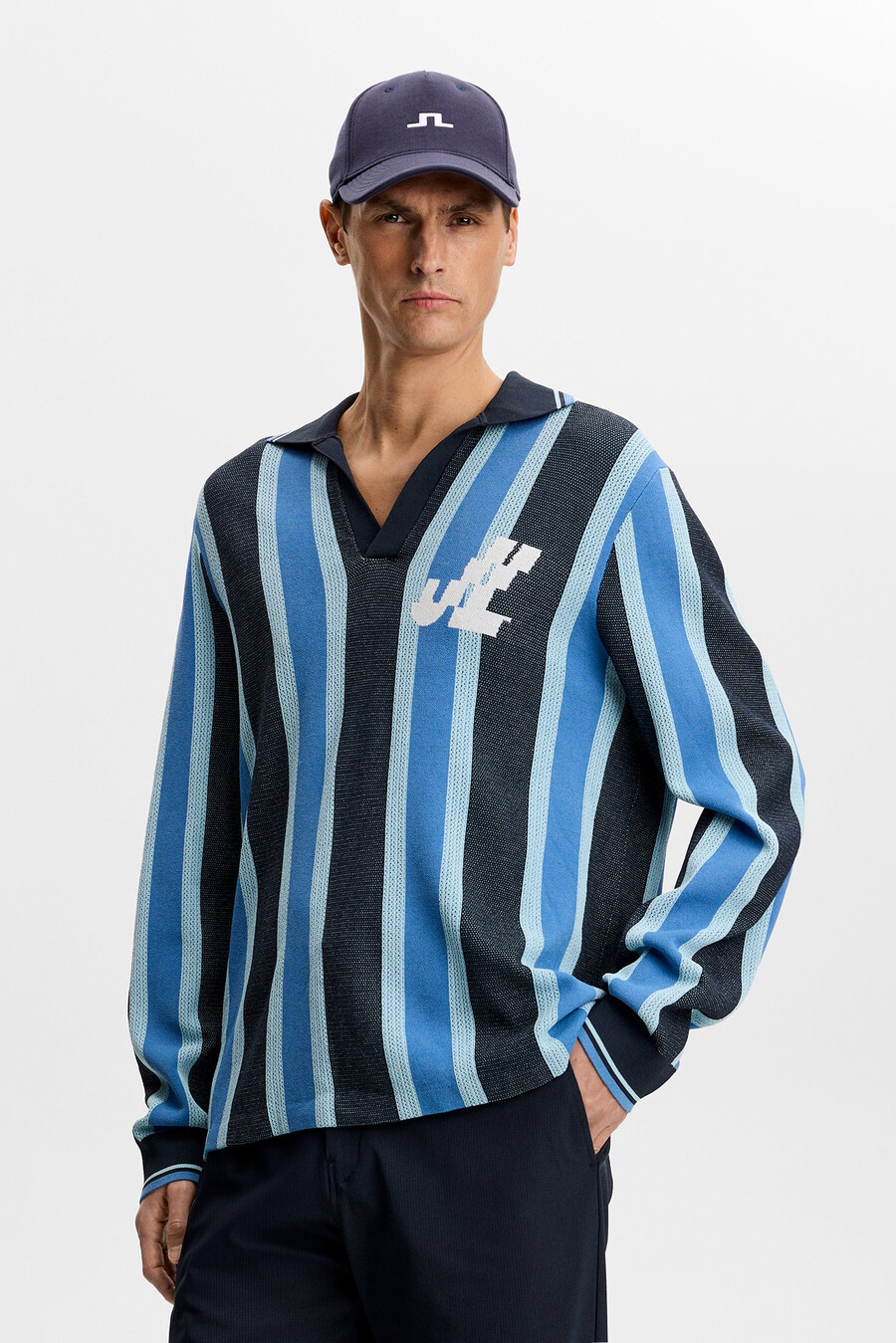 silas randig polo stickad