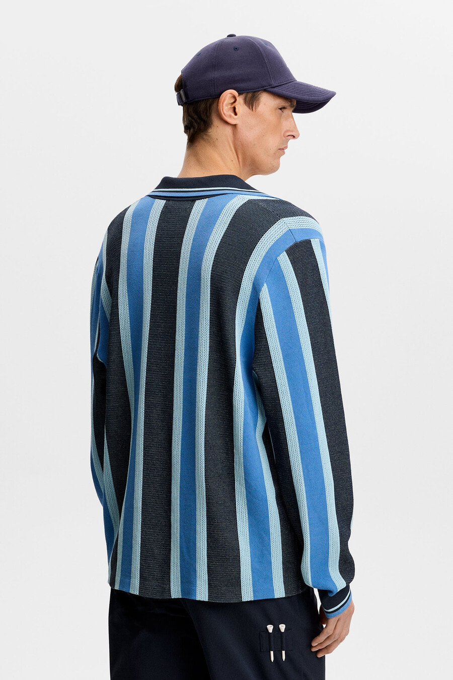 silas randig polo stickad