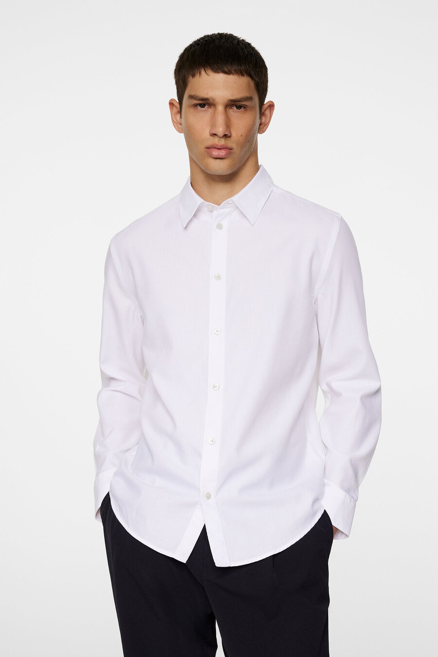 slim ls-skjorta i bomullstencel
