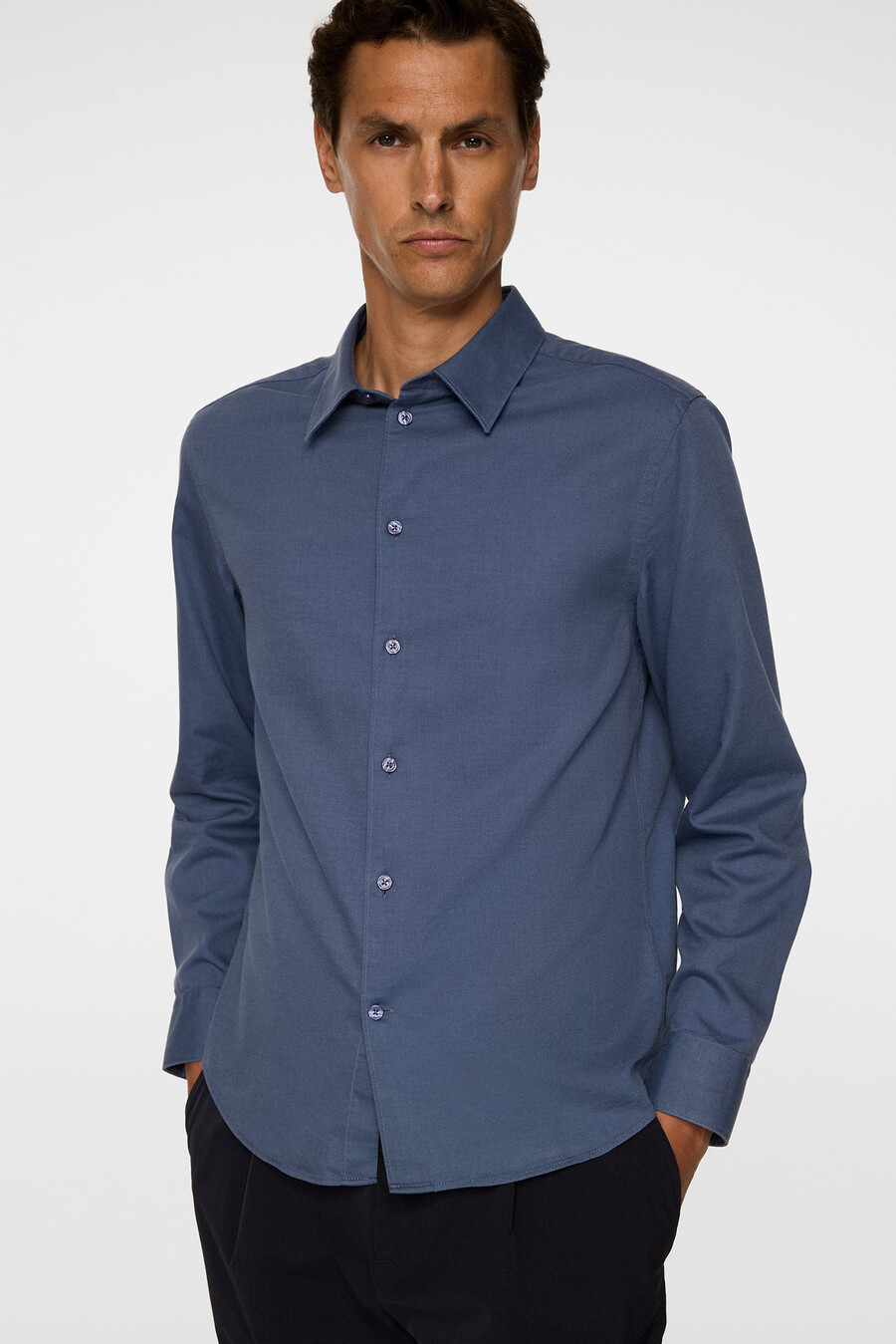 slim ls-skjorta i bomullstencel