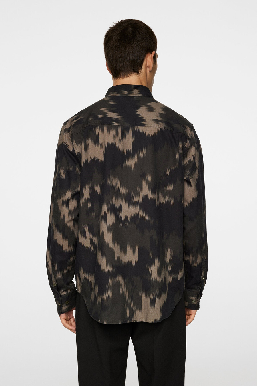 reg ls tencel-mönstrad skjorta