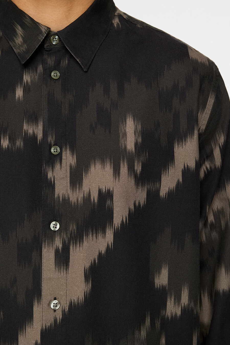 reg ls tencel-mönstrad skjorta